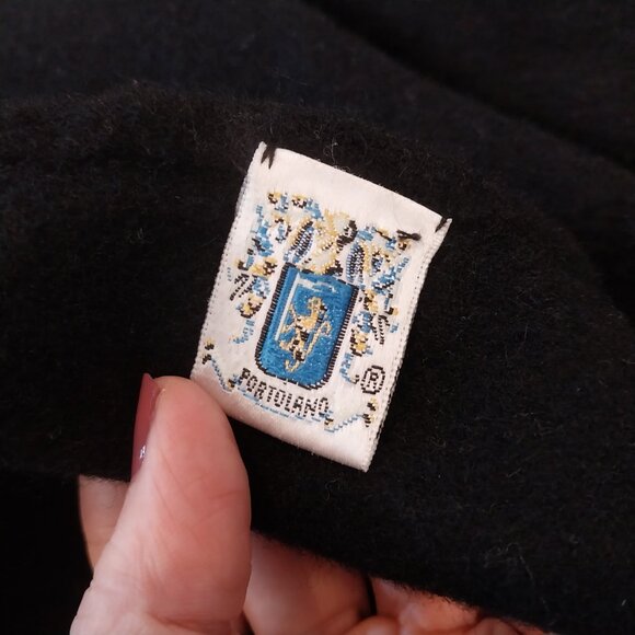 Portoland 100% Wool Poncho Black Wrap Cardigan Fringed Cape Shrug S,M,L One Size - Picture 2 of 6